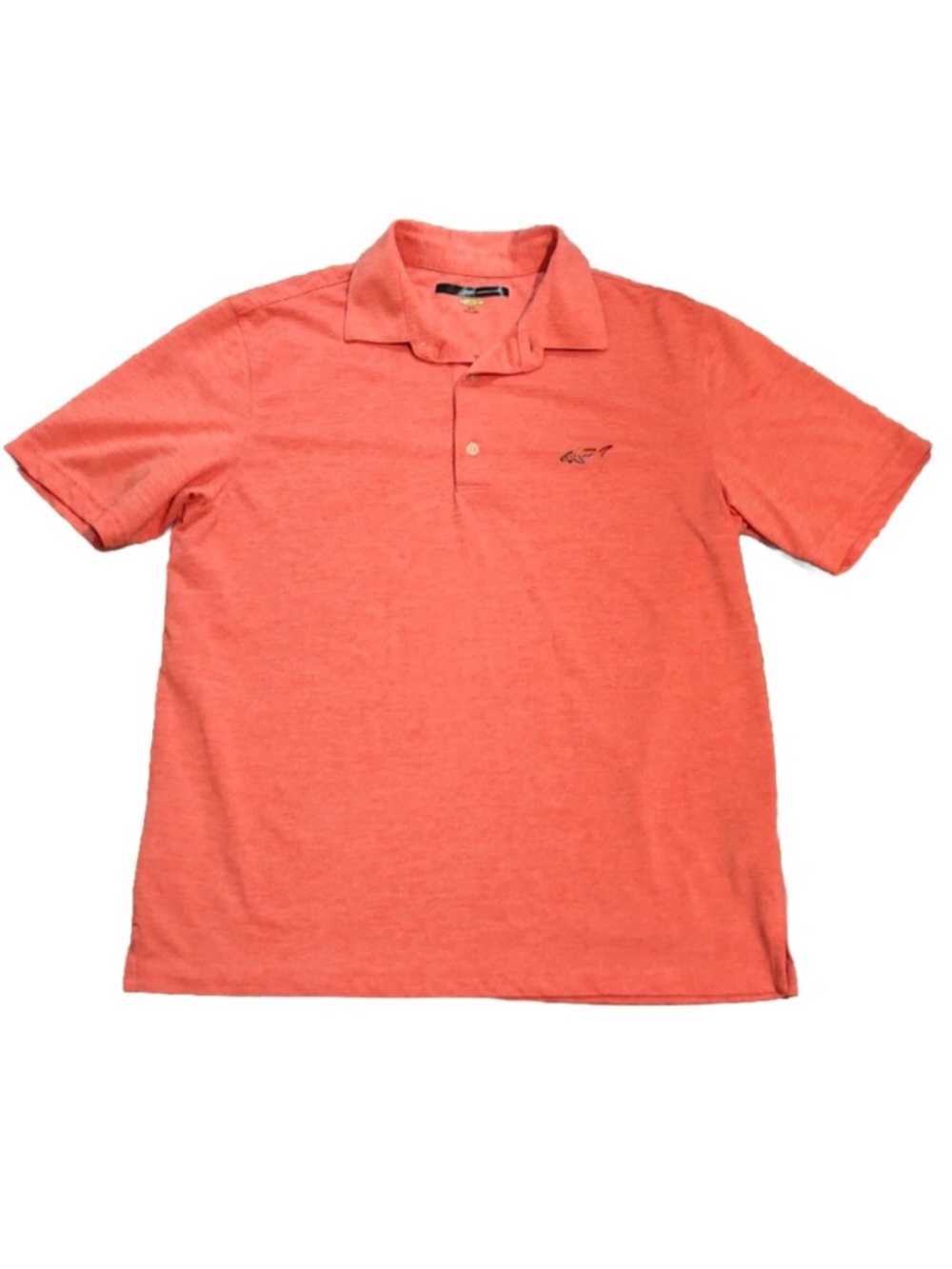 Greg Norman Play Dry Performance Golf Polo – Salmon Coral Orange Shark Logo